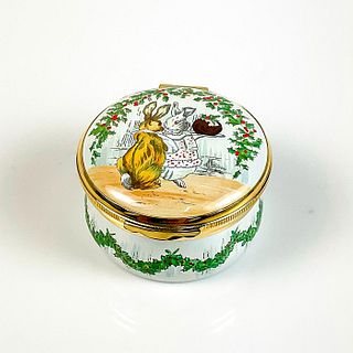 Crummles Beatrix Potter Enamel Trinket Box, Plum Pudding