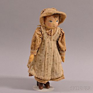 Martha Chase-type Painted Oilcloth Doll