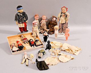 Large Group of Small International Cloth and Composition Dolls.