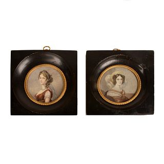Pair of Antique Miniature Portraits
