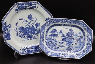 (2) Chinese Blue and White Platters.