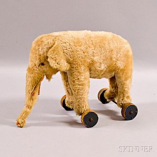 Steiff Blonde Mohair Elephant Pull-toy