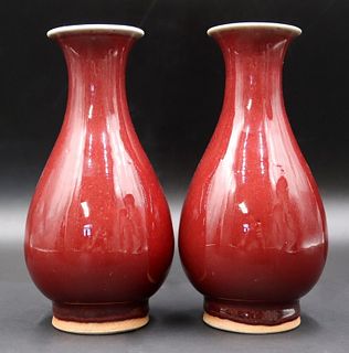 Pair of Chinese Sang de Beouf Vases.