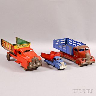 Three Pressed Steel Trucks
