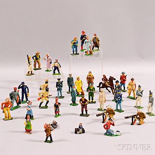 Thirty-seven Assorted Polychrome Lead Soldiers and Figures