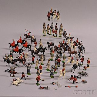 Large Group of Painted WWI and Cavalry Cast Metal Soldiers.