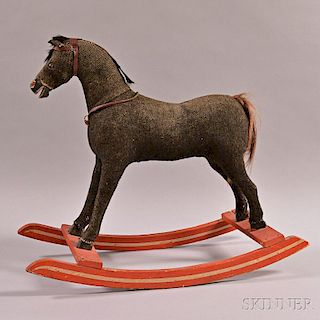 Wool and Leather Rocking Horse