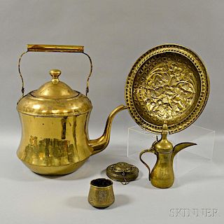 Five Brass and Metal Vessels