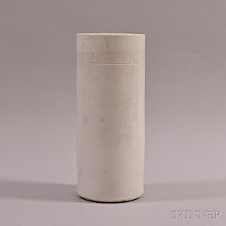 White-glazed Ceramic Brush Holder