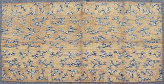Chinese Embroidered Panel with Bats and Ruyi