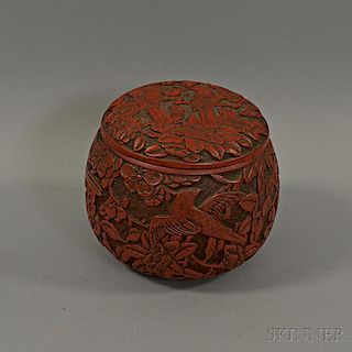 Cinnabar Lacquered Covered Jar