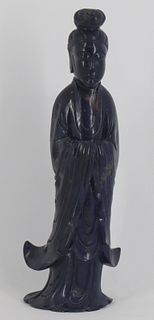 Chinese Carved Lapis Lazulis Standing Figure of a