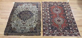 2 Antique & Finely Hand Woven Area Carpets As/Is
