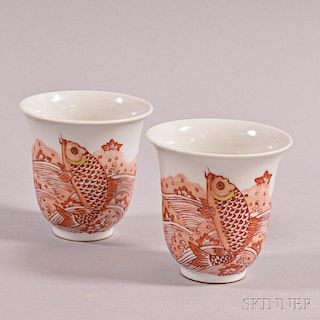 Pair of Iron Red Cups
