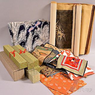 Twenty-nine Assorted Asian Scrolls and Textiles