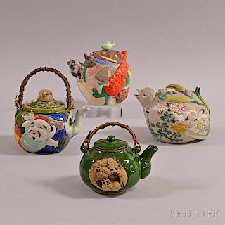 Four Assorted Covered Teapots