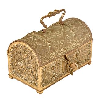 Antique Brass Casket Box