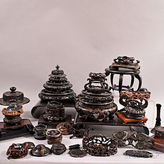 Fifty-one Carved Wood Stands