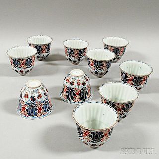 Ten Imari Fluted Cups