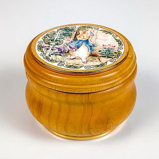 Vintage Schmid Wooden Circular Musical Box, Peter Rabbit