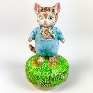 Vintage Schmid Musical Revolving Cat Figurine, Tom Kitten