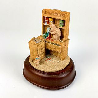 Vintage Schmid Music Box Figurine, Tale Of Two Bad Mice