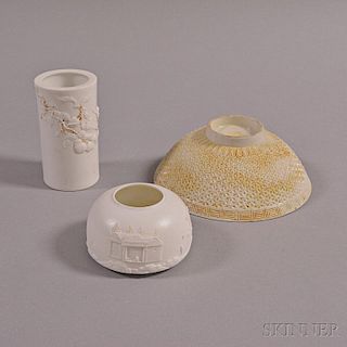 Three White Porcelain Items