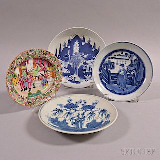 Four Export Ceramic Dishes