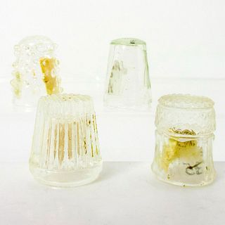 4pc Rare Vintage Art Glass Thimbles