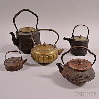 Five Iron, Bronze, and Brass Kettles