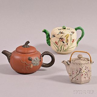 Three Covered Teapots
