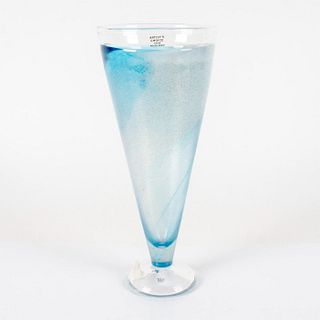 Kosta Boda Glass Decorative Vase, Twister Blue