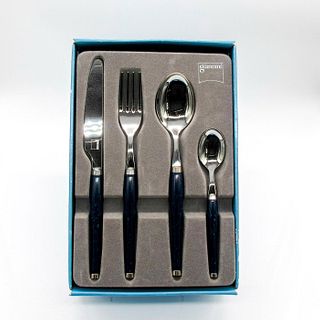 24pc Giannini Stainless Steel Silverware Set, Blue