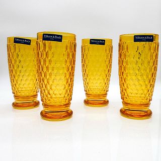 4pc Villeroy & Boch Crystal Tumblers, Colored Boston