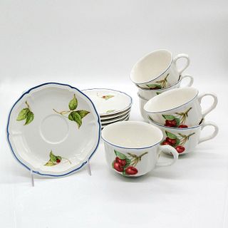 12pc Villeroy & Boch Cups and Saucers, Cottage
