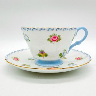 2pc Shelley Cup and Saucer, Roses Pansies &amp; Forget-me-nots