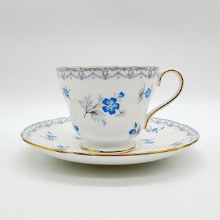 2pc Shelley England Cup and Saucer, Charm Blue