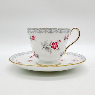 2pc Shelley England Cup and Saucer, Charm Red