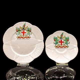 2pc Foley China Saucer and Small Plate, City of London Arms