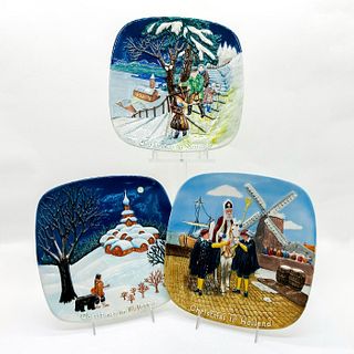 3pc Beswick Collectors International Plates, Christmas