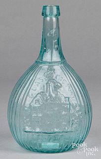 Jenny Lind aqua glass bottle
