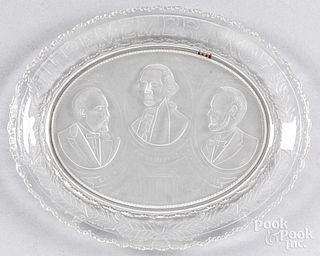 Memorial tray for Grant, Washington, and Lincoln