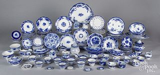 Large group of flow blue porcelain.