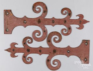 Pair of large iron hinges