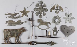 Metalware, to include a cow weathervane