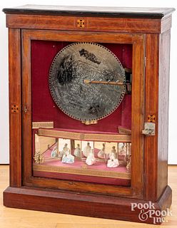 Coin-op disc music box, early 20th c., electrified