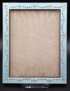 SILVER. Continental Enamel Decorated Silver Frame.