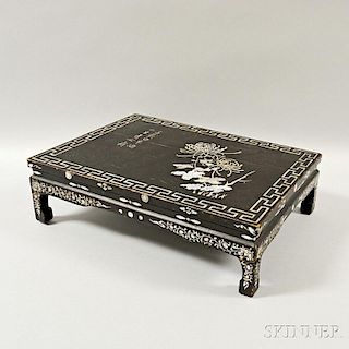 Mother-of-pearl Inlaid Black Lacquer Stand