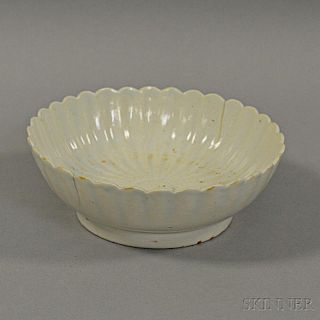 White-glazed Fluted Bowl