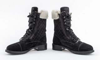 Chanel Suede & Shearling Lined Boots